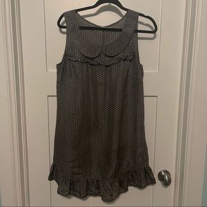 Pins and needles size large grayish green with polka dots 100% silk dress!